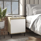 vidaXL Nachtkastje met metalen poten 40x30x50 cm wit