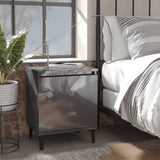 vidaXL Nachtkastje met metalen poten 40x30x50 cm wit