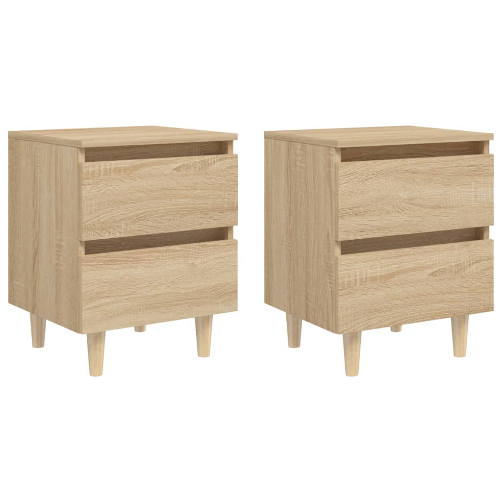 vidaXL Nachtkastje met massief grenenhouten poten 40x35x50 cm wit