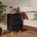 vidaXL Nightstand with Solid Wood Legs 40x35x69 cm White