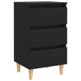 vidaXL Nightstand with Solid Wood Legs 40x35x69 cm White