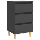 vidaXL Nightstand with Solid Wood Legs 40x35x69 cm White