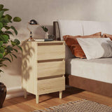 vidaXL Nightstand with Solid Wood Legs 40x35x69 cm White