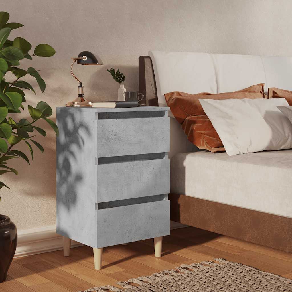 vidaXL Nightstand with Solid Wood Legs 40x35x69 cm White