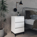 vidaXL Nightstand with metal legs 40x35x69 cm white