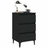 vidaXL Nightstand with metal legs 40x35x69 cm white