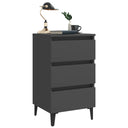 vidaXL Nightstand with metal legs 40x35x69 cm white
