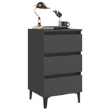 vidaXL Nightstand with metal legs 40x35x69 cm white