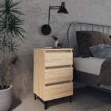 vidaXL Nightstand with metal legs 40x35x69 cm white
