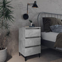 vidaXL Nightstand with metal legs 40x35x69 cm white