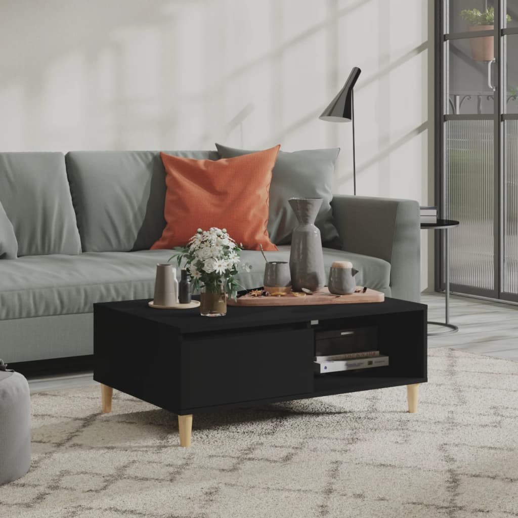 vidaXL Coffee Table 90x60x35 cm Engineered Wood Black