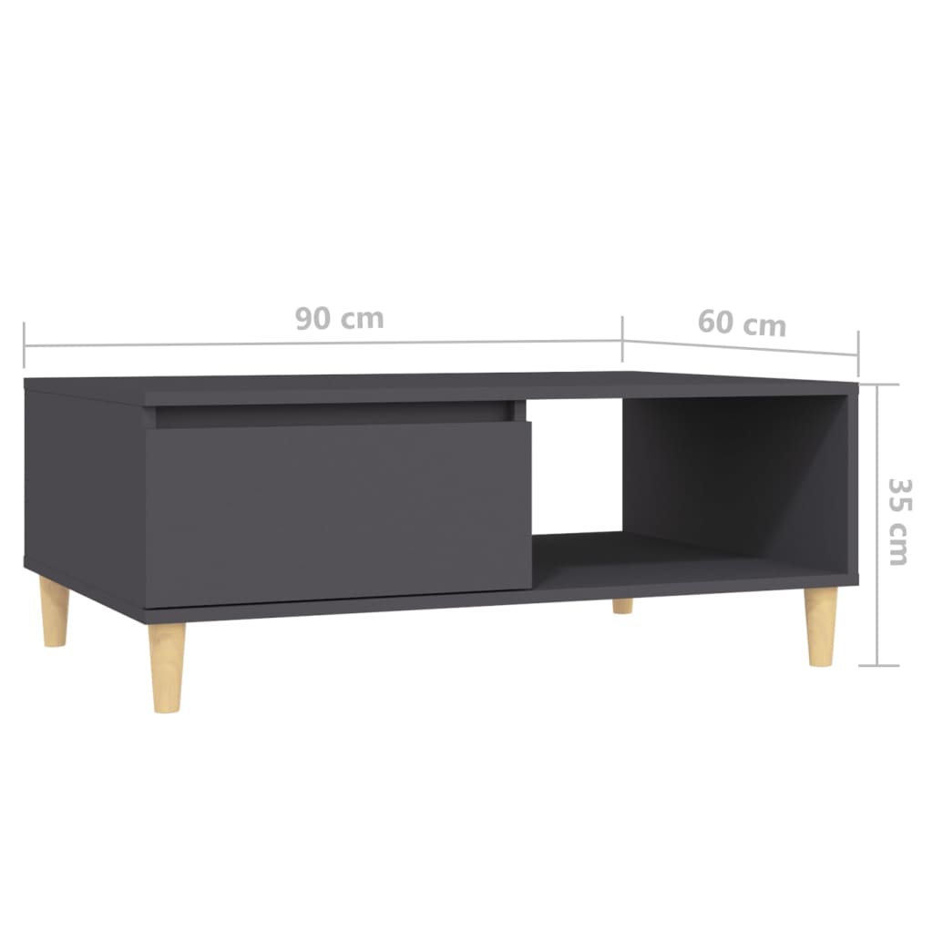 vidaXL Coffee Table 90x60x35 cm Engineered Wood Black