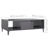 vidaXL Coffee Table 103.5x60x35 cm engineered wood white