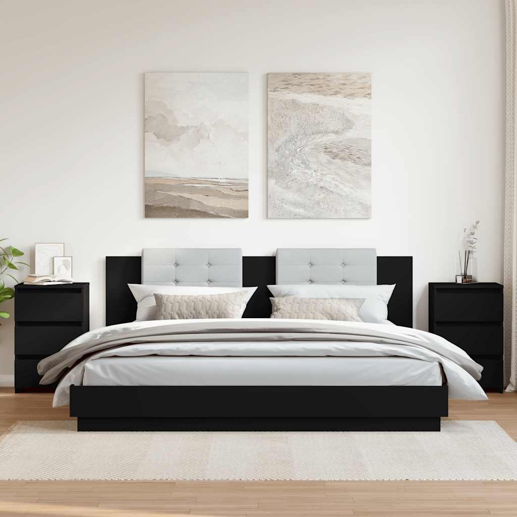 vidaXL Nachtkastje 40x35x62,5 cm bewerkt hout wit