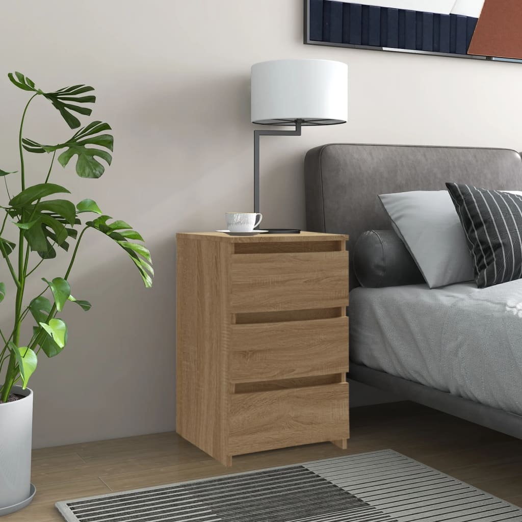 vidaXL Nachtkastje 40x35x62,5 cm bewerkt hout wit