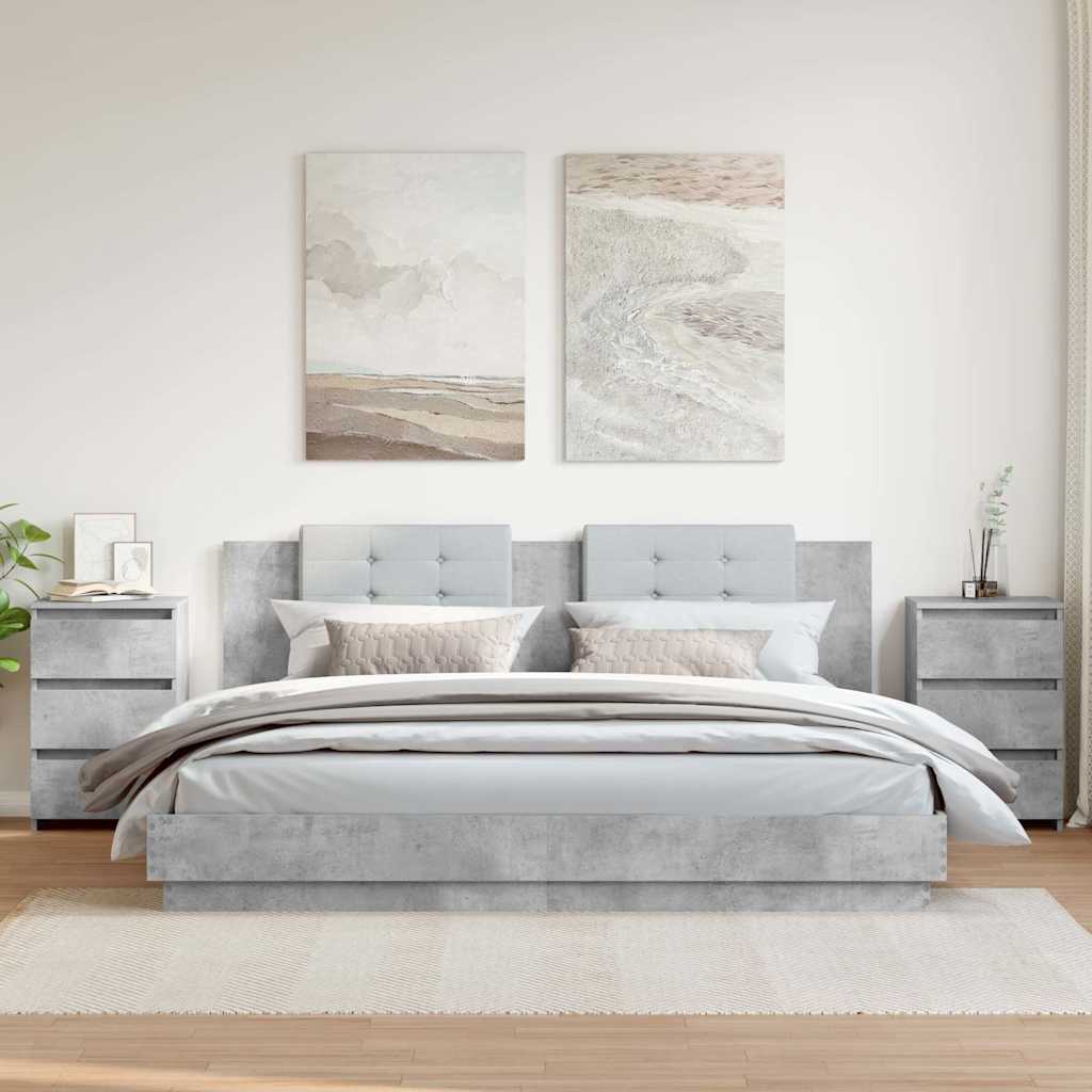 vidaXL Nachtkastje 40x35x62,5 cm bewerkt hout wit