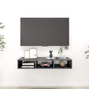 vidaXL Wall Shelf 102x30x17 cm Chipboard High Gloss Grey