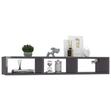 vidaXL Wall Shelf 102x30x17 cm Chipboard High Gloss Grey