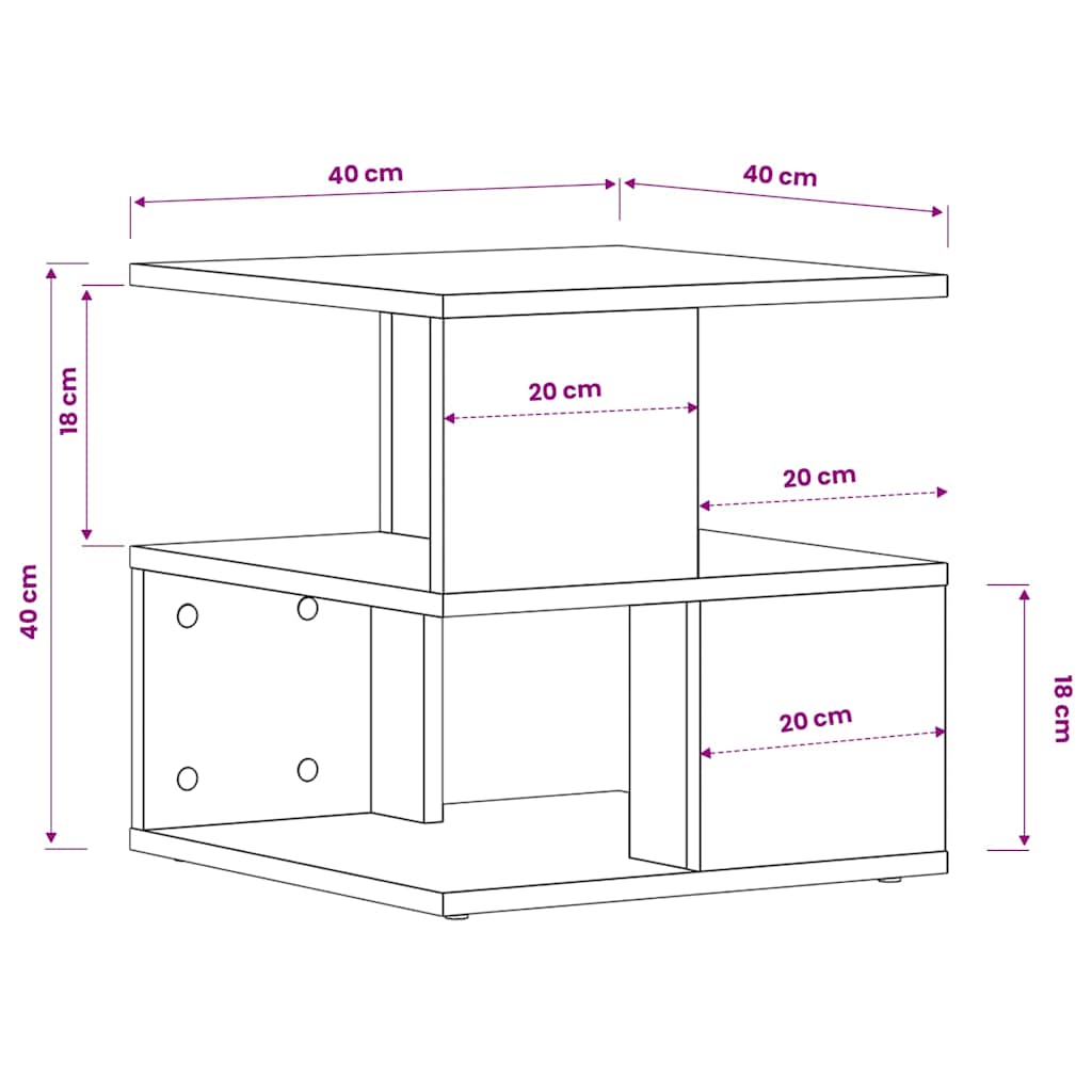 vidaXL Side Table 40x40x40 cm Engineered Wood White