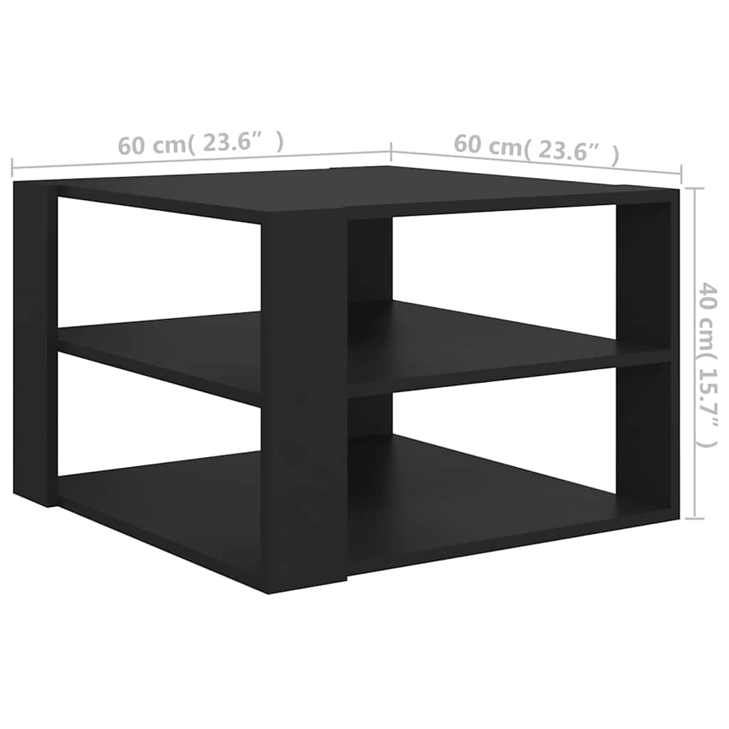 vidaXL Salontafel 60x60x40 cm bewerkt hout grijs