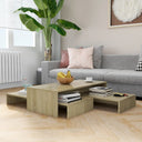 vidaXL Salontafelset 100x100x26,5 cm bewerkt hout grijs