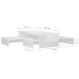 vidaXL Salontafelset 100x100x26,5 cm bewerkt hout grijs