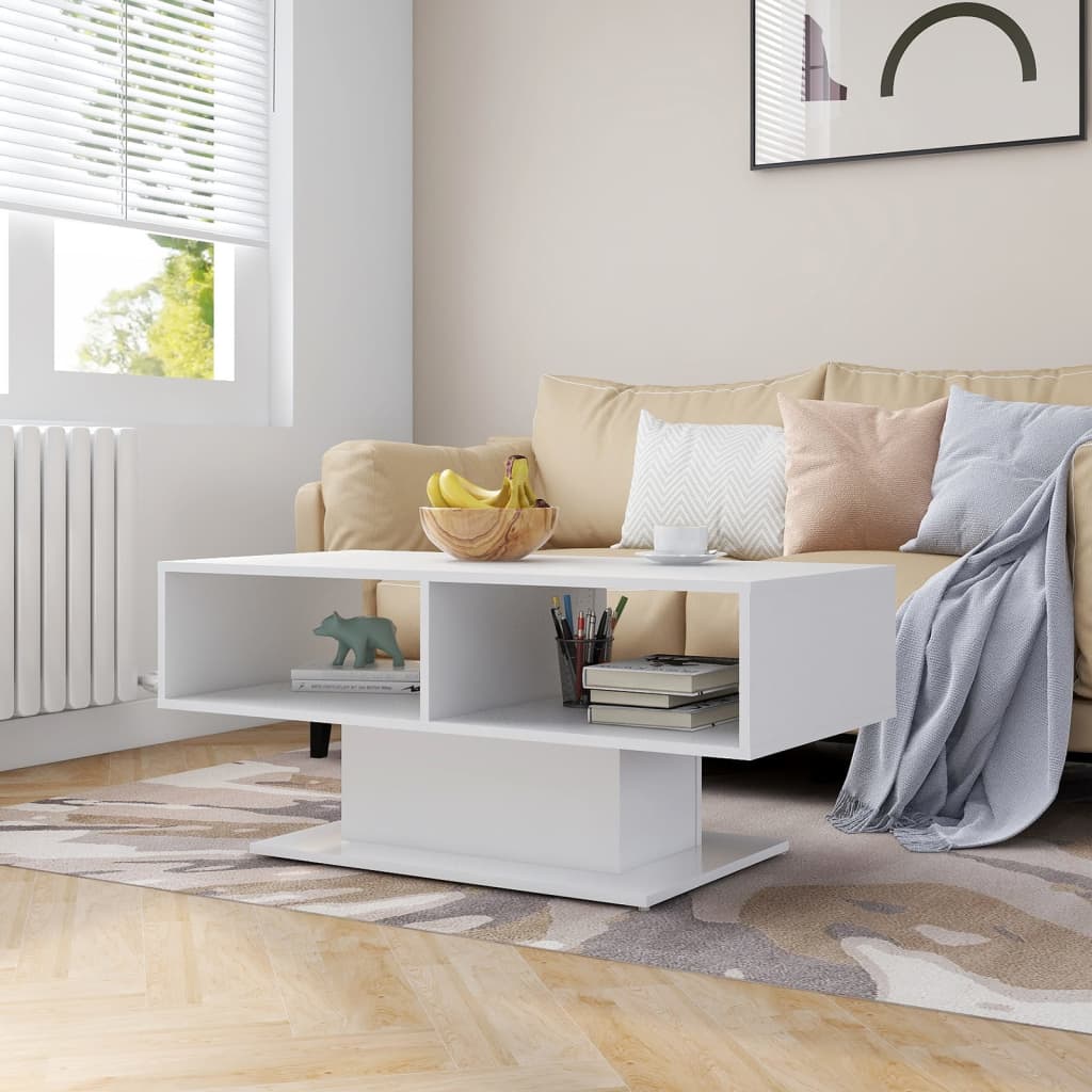 vidaXL Salontafel 103,5x50x44,5 cm bewerkt hout wit