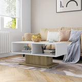 vidaXL Salontafel 103,5x50x44,5 cm bewerkt hout wit