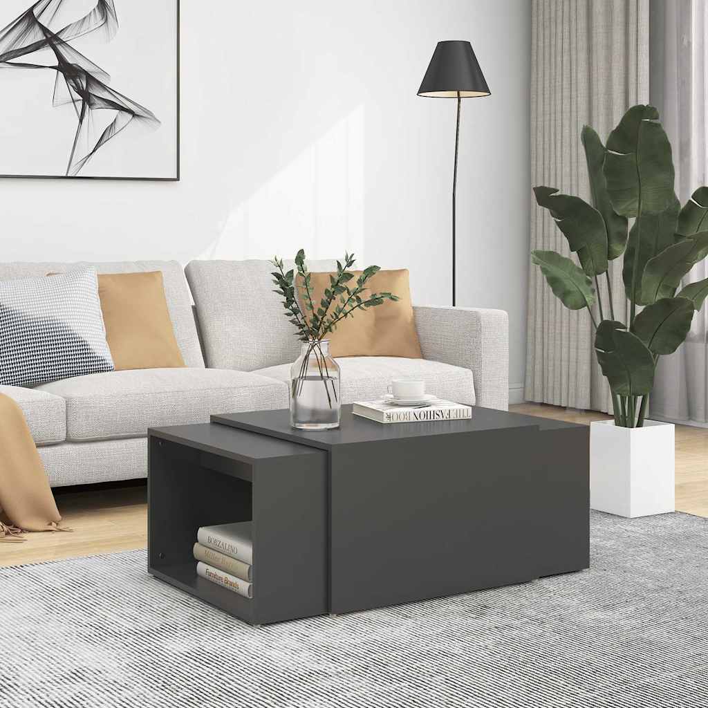vidaXL 3-delige Salontafelset 60x60x38 cm bewerkt hout wit