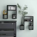 vidaXL Wandschappen 2 st 50x15x50 cm bewerkt hout wit