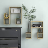vidaXL Wandschappen 2 st 50x15x50 cm bewerkt hout wit