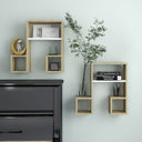vidaXL Wandschappen 2 st 50x15x50 cm bewerkt hout wit