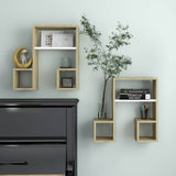 vidaXL Wandschappen 2 st 50x15x50 cm bewerkt hout wit