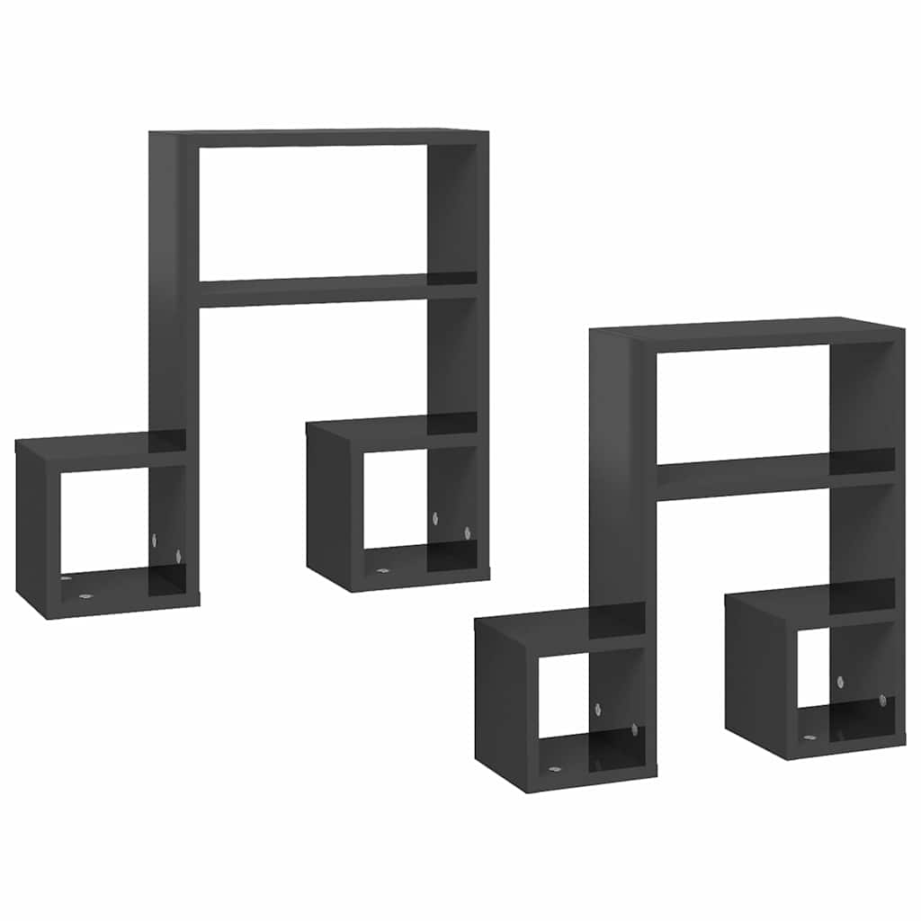vidaXL Wandschappen 2 st 50x15x50 cm bewerkt hout wit