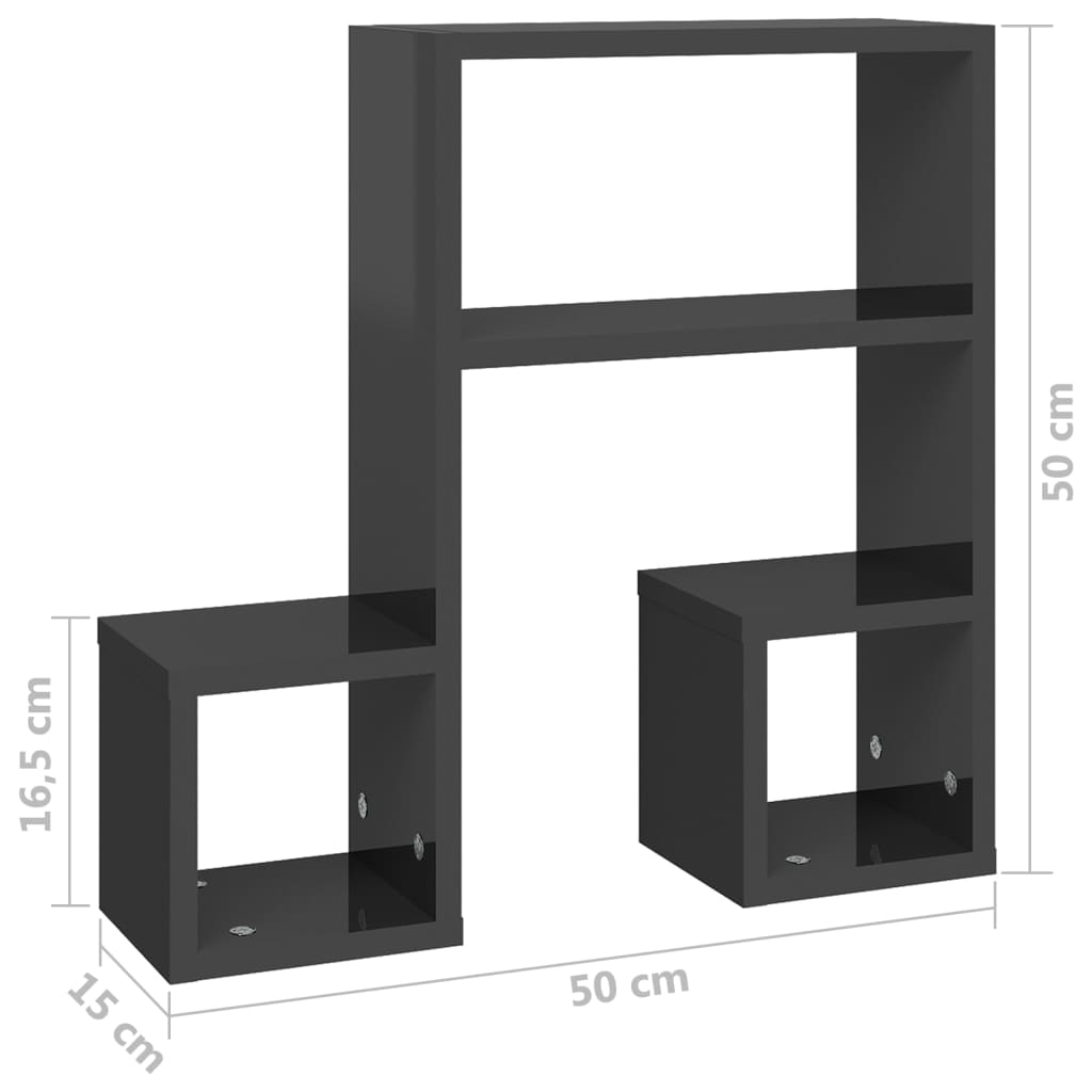 vidaXL Wandschappen 2 st 50x15x50 cm bewerkt hout wit