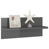 vidaXL Wandschappen 4 st 40x11,5x18 cm hoogglans grijs
