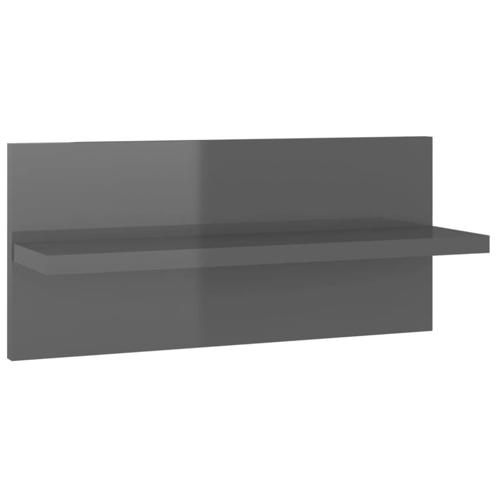 vidaXL Wandschappen 4 st 40x11,5x18 cm hoogglans grijs