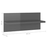 vidaXL Wandschappen 4 st 40x11,5x18 cm hoogglans grijs