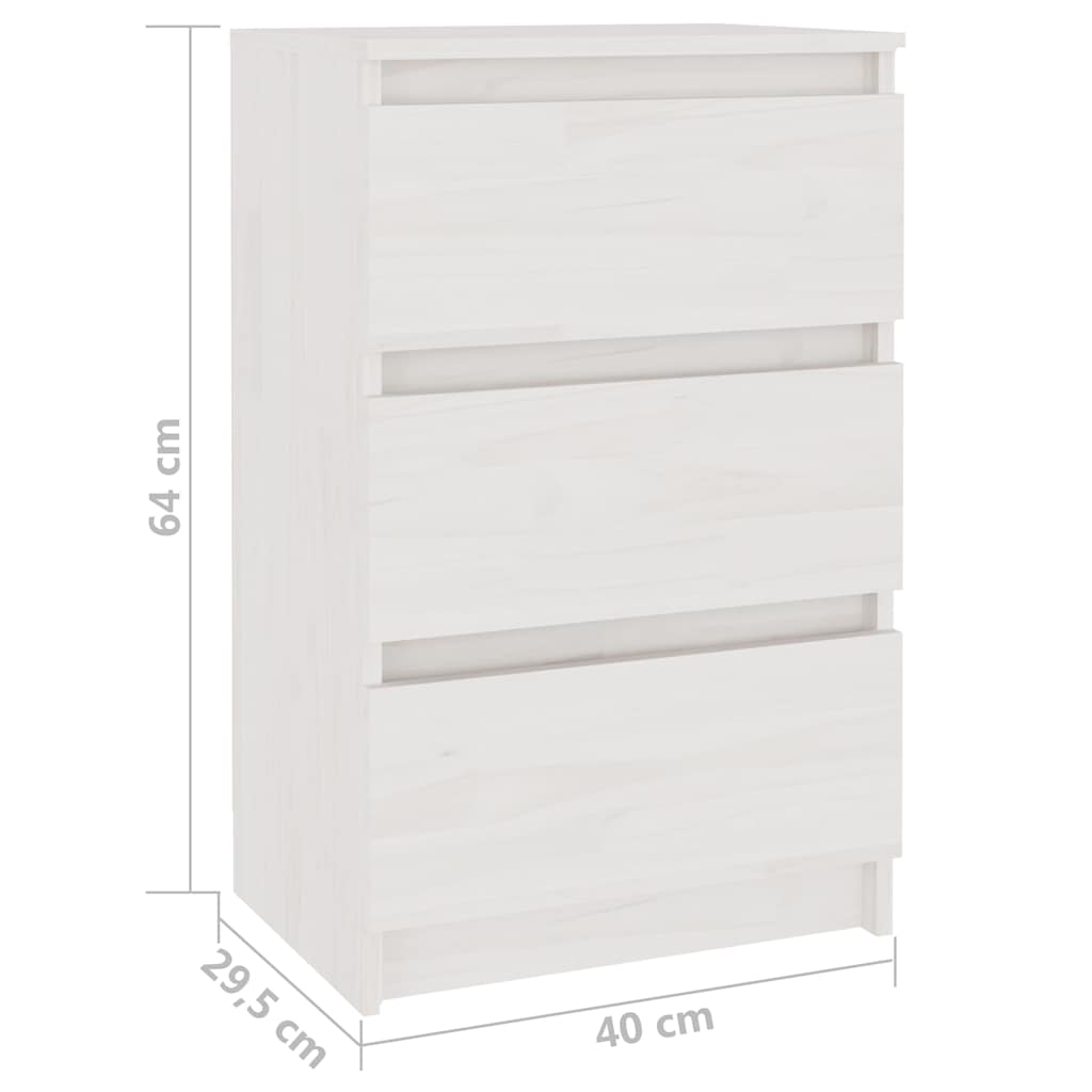 vidaXL Nachtkastje 40x29,5x64 cm massief grenenhout