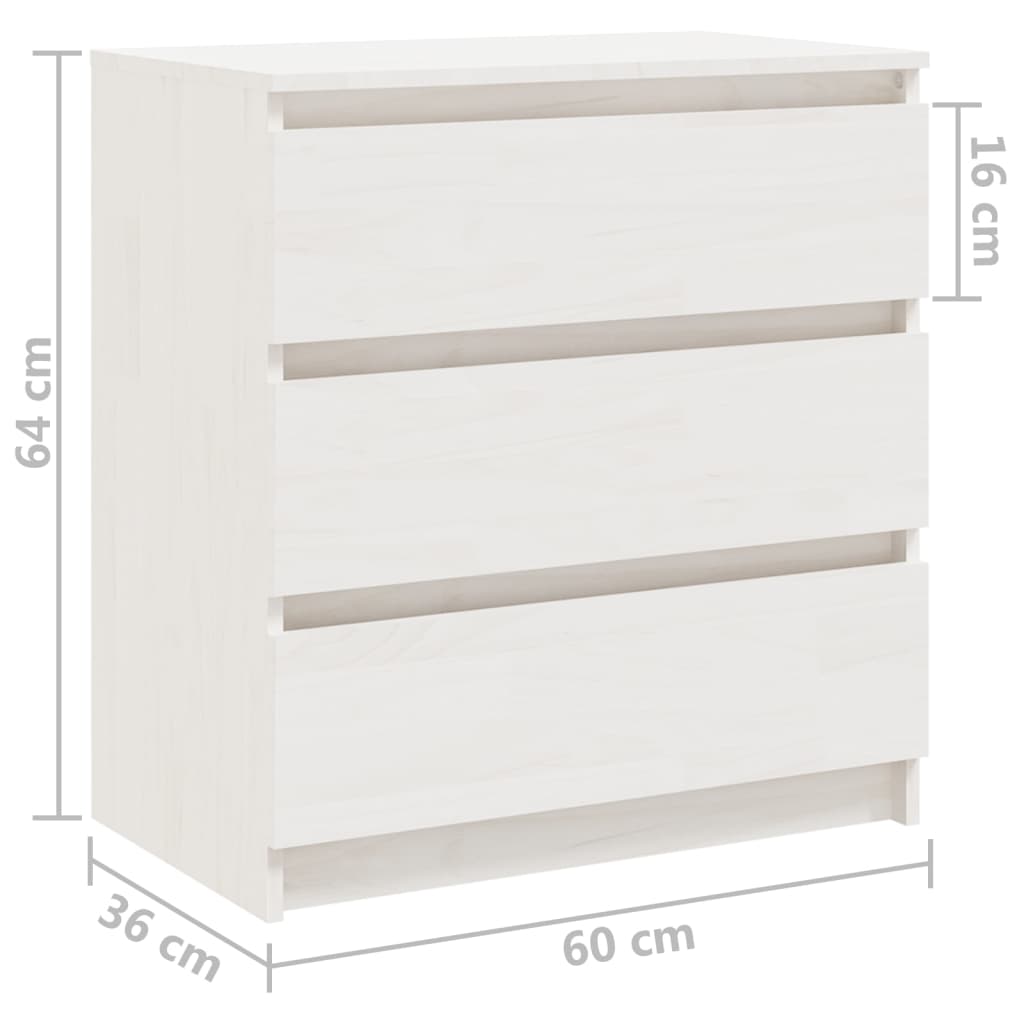 vidaXL Nachtkastje 60x36x64 cm massief grenenhout