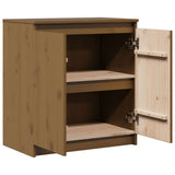 vidaXL Bijzetkast 60x36x65 cm massief grenenhout grijs