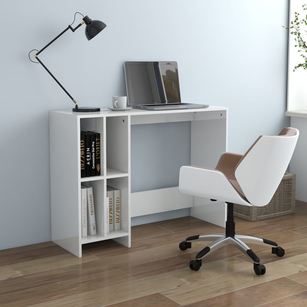 vidaXL Bureau 102,5x35x75 cm bewerkt hout wit