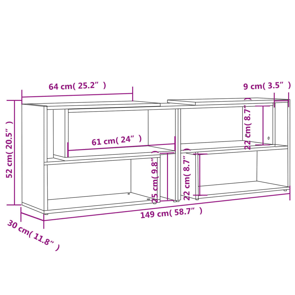 vidaXL TV cabinet 104x30x52 cm engineered wood white