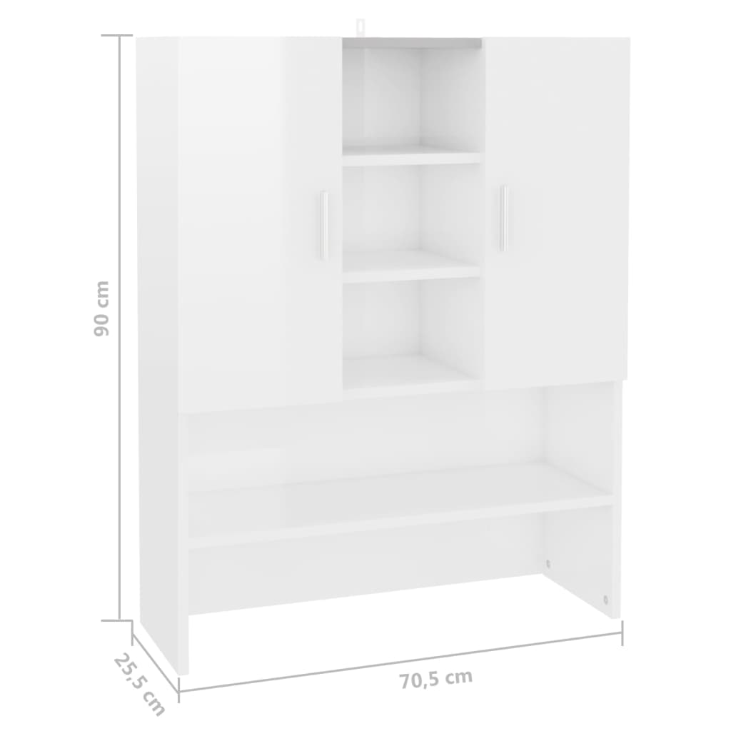 vidaXL Wasmachinekast 70,5x25,5x90 cm wit