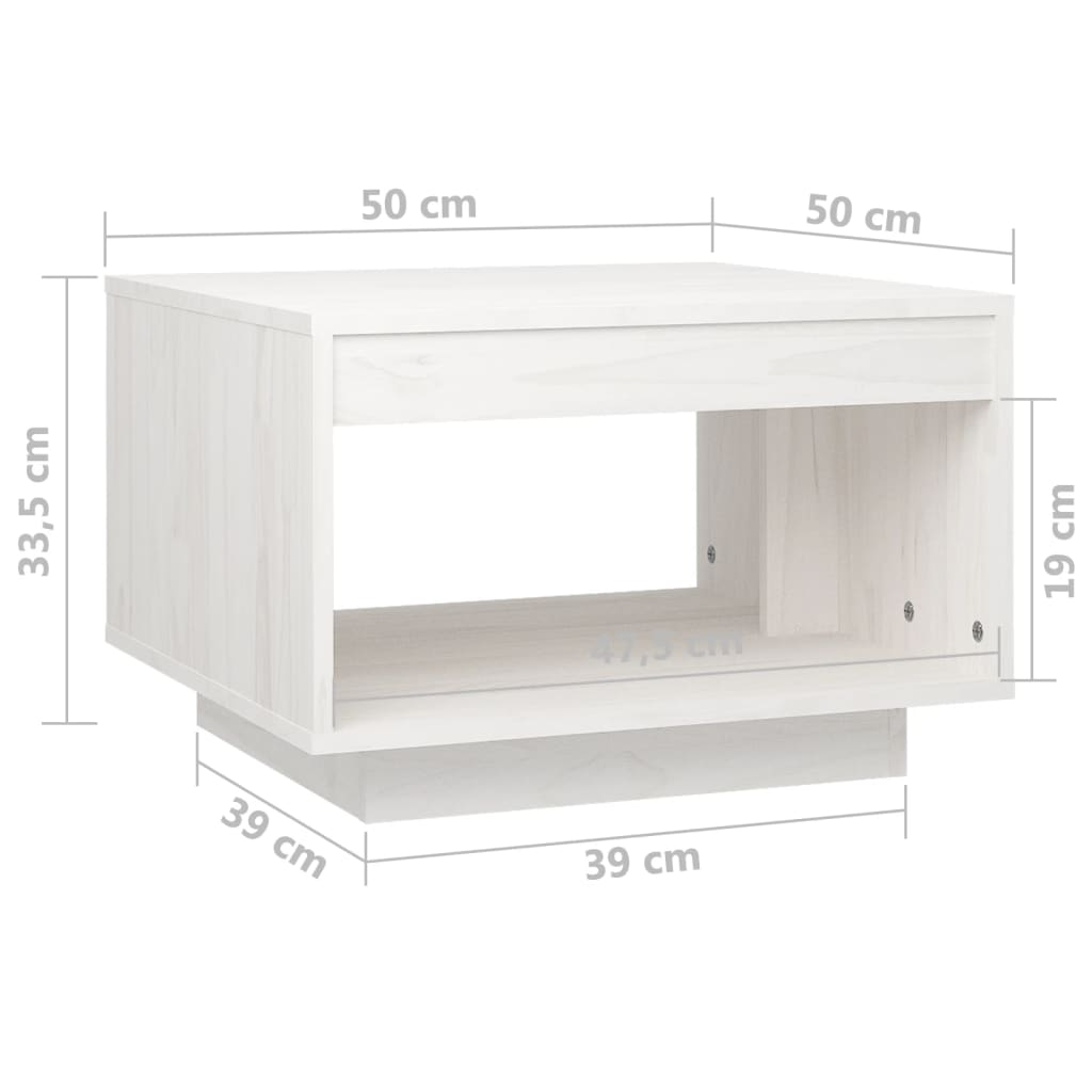 vidaXL Salontafel 50x50x33,5 cm massief grenenhout