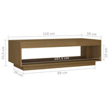 vidaXL Salontafel 110x50x33,5 cm massief grenenhout