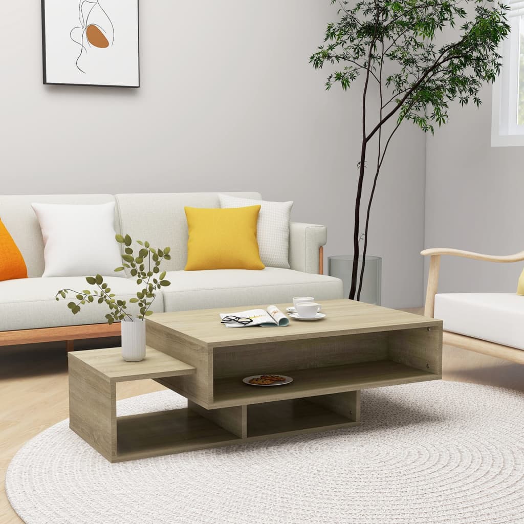 vidaXL Salontafel 105x55x32 cm bewerkt hout wit