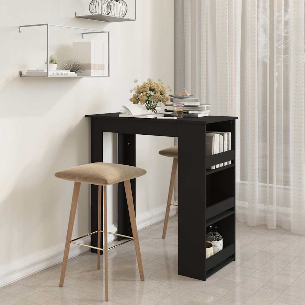 vidaXL Bartafel met opbergrek 102x50x103,5 cm bewerkt hout wit