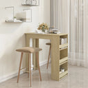 vidaXL Bartafel met opbergrek 102x50x103,5 cm bewerkt hout wit