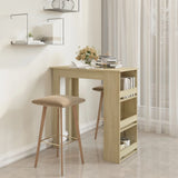 vidaXL Bartafel met opbergrek 102x50x103,5 cm bewerkt hout wit